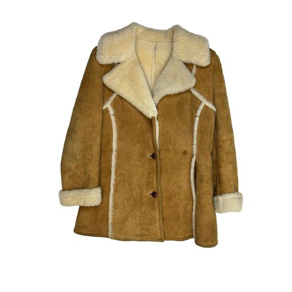 VTG 70s SCULLY California Shearling Suede Leather Marlboro Coat - Picture 1 of 7
